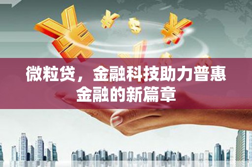 苑里微粒贷，金融科技助力普惠金融的新篇章