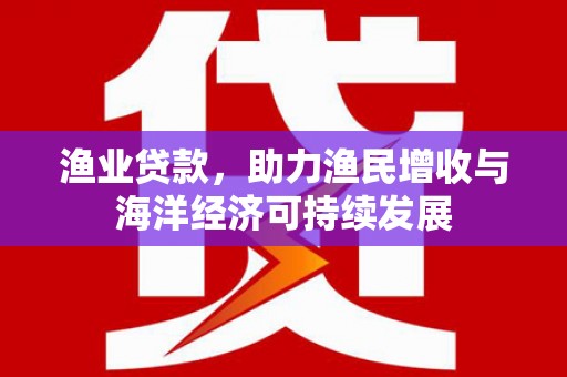 苑里渔业贷款，助力渔民增收与海洋经济可持续发展