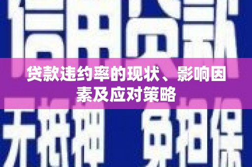 苑里贷款违约率的现状、影响因素及应对策略