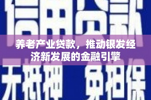 苑里养老产业贷款，推动银发经济新发展的金融引擎
