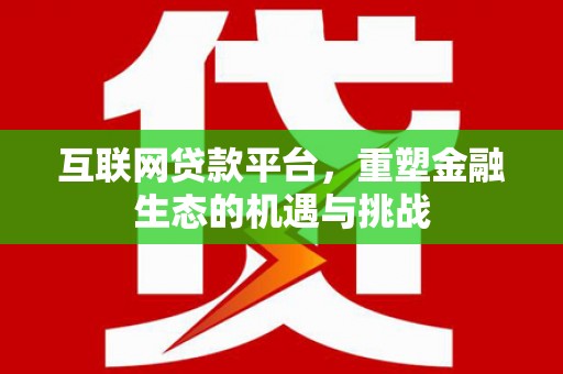 苑里互联网贷款平台，重塑金融生态的机遇与挑战