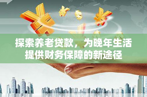 苑里探索养老贷款，为晚年生活提供财务保障的新途径