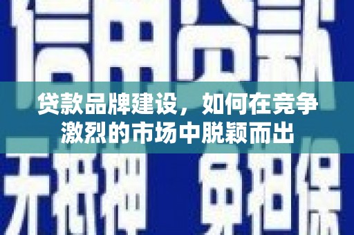 苑里贷款品牌建设，如何在竞争激烈的市场中脱颖而出