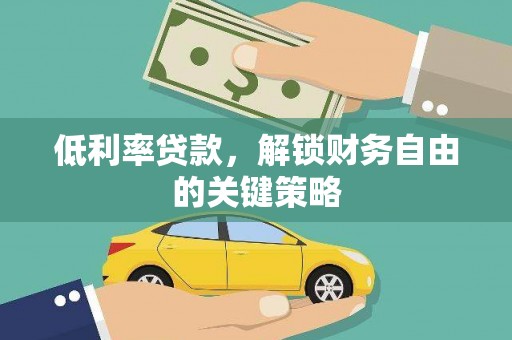 苑里低利率贷款，解锁财务自由的关键策略