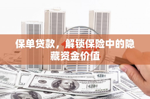 苑里保单贷款，解锁保险中的隐藏资金价值