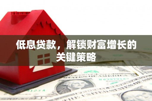苑里低息贷款，解锁财富增长的关键策略