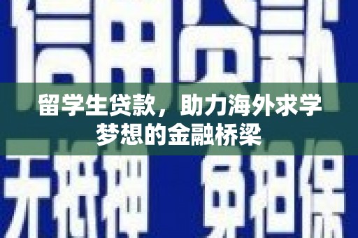 苑里留学生贷款，助力海外求学梦想的金融桥梁
