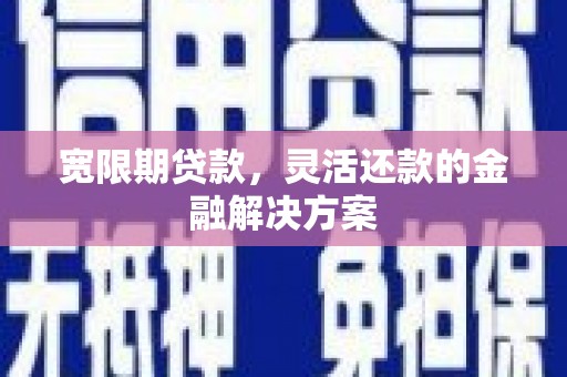 苑里宽限期贷款，灵活还款的金融解决方案