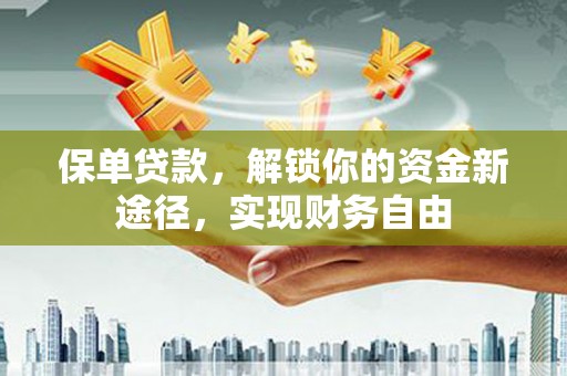 苑里保单贷款，解锁你的资金新途径，实现财务自由