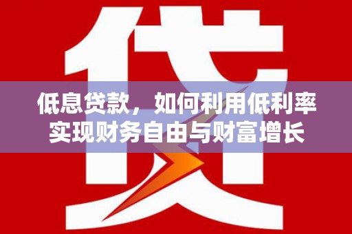 苑里低息贷款，如何利用低利率实现财务自由与财富增长
